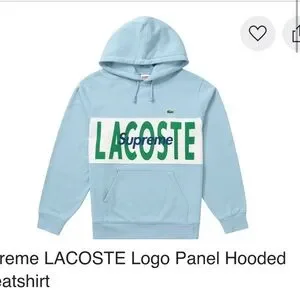 SUPREME x LACOSTE★Logo Panel ロゴフーディ― Supreme x Lacoste Logo Panel Drawstring Hoodie | Red | FARFETCH